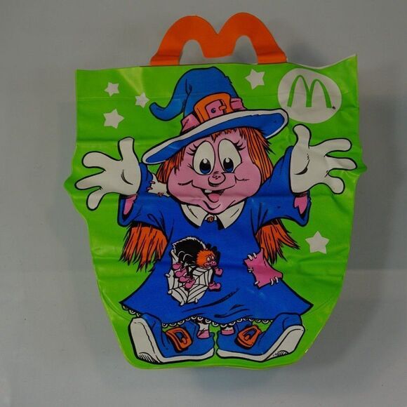 Vintage 1990 McDonalds Halloween Bag Trick or Treat Candy Vinyl Happy Meal - Picture 6 of 11
